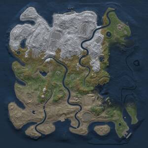 Thumbnail Rust Map: Procedural Map, Size: 4250, Seed: 1141526513, 15 Monuments