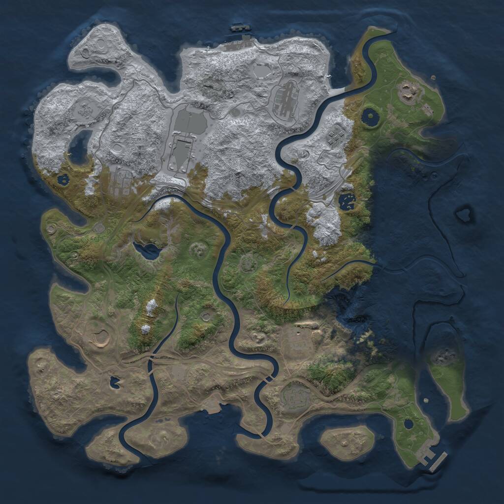 Rust Map: Procedural Map, Size: 4250, Seed: 1141526513, 15 Monuments