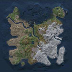 Thumbnail Rust Map: Procedural Map, Size: 3500, Seed: 1289070199, 15 Monuments