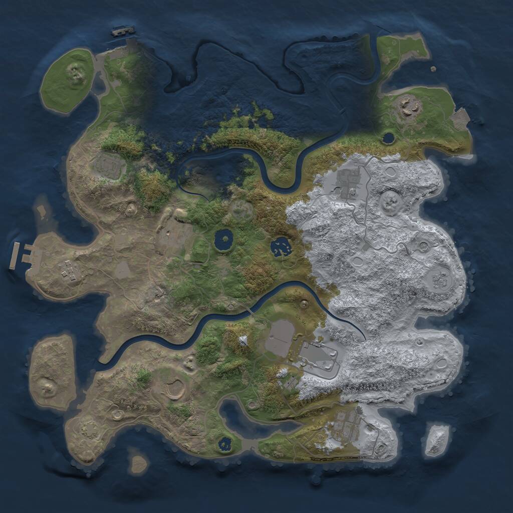 Rust Map: Procedural Map, Size: 3750, Seed: 1834972052, 15 Monuments