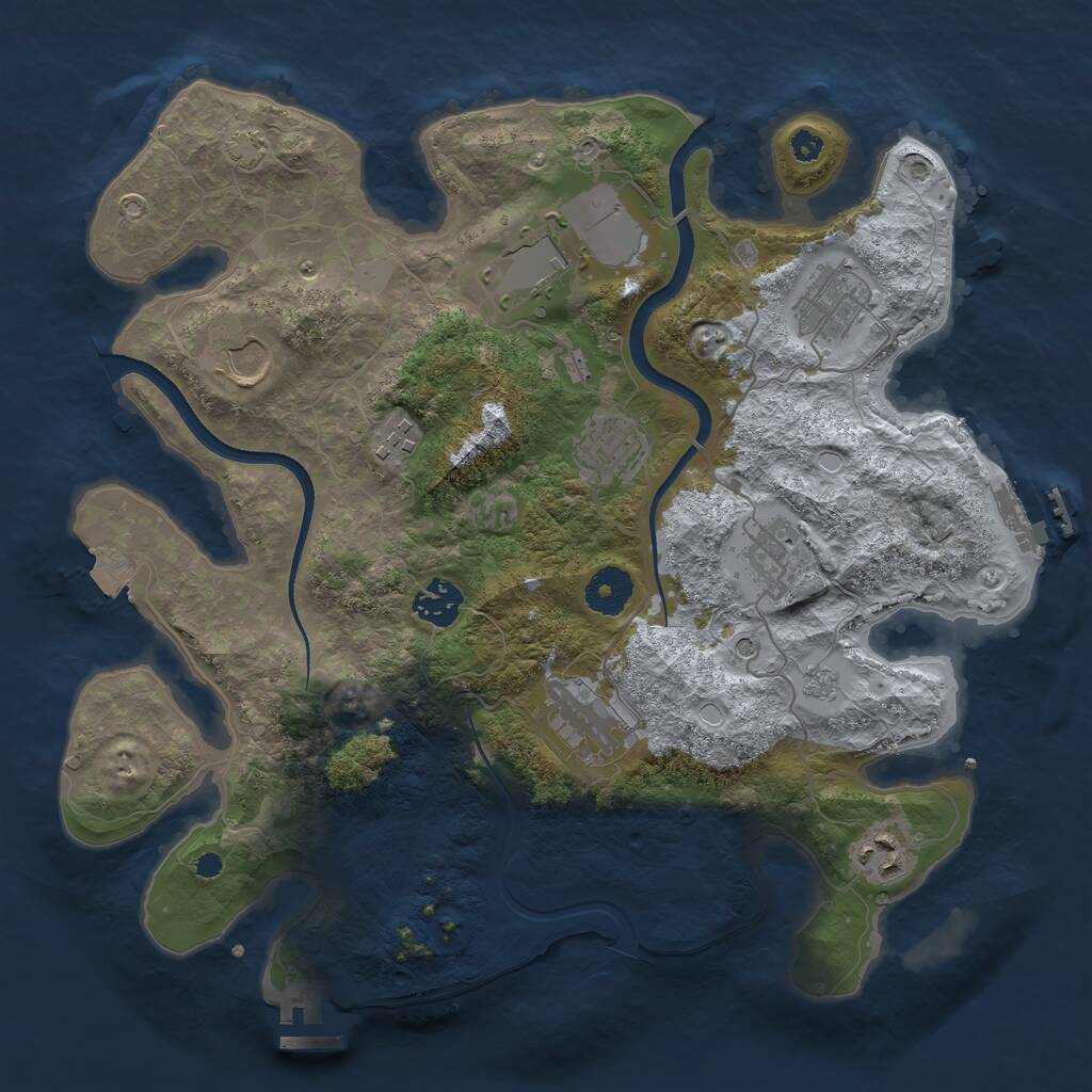 Rust Map: Procedural Map, Size: 3500, Seed: 1811683040, 15 Monuments