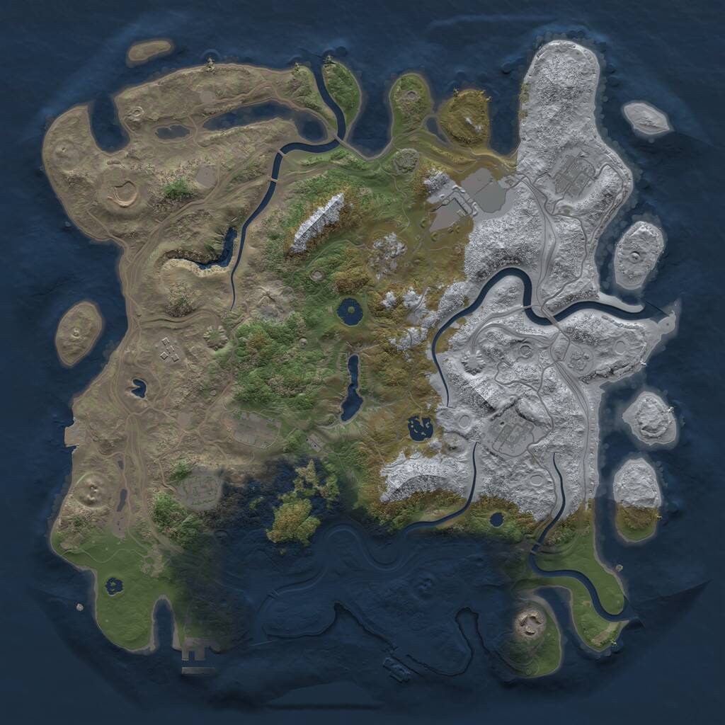 Rust Map: Procedural Map, Size: 4250, Seed: 25122025, 16 Monuments