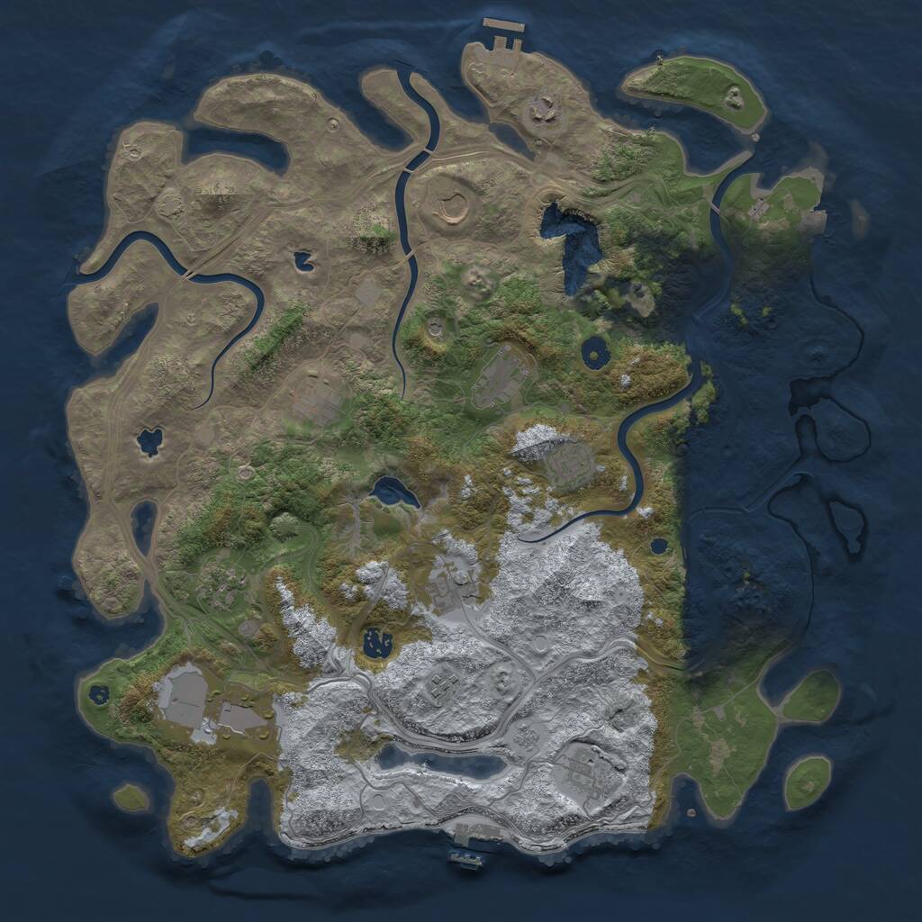 Rust Map: Procedural Map, Size: 4500, Seed: 552362991, 17 Monuments