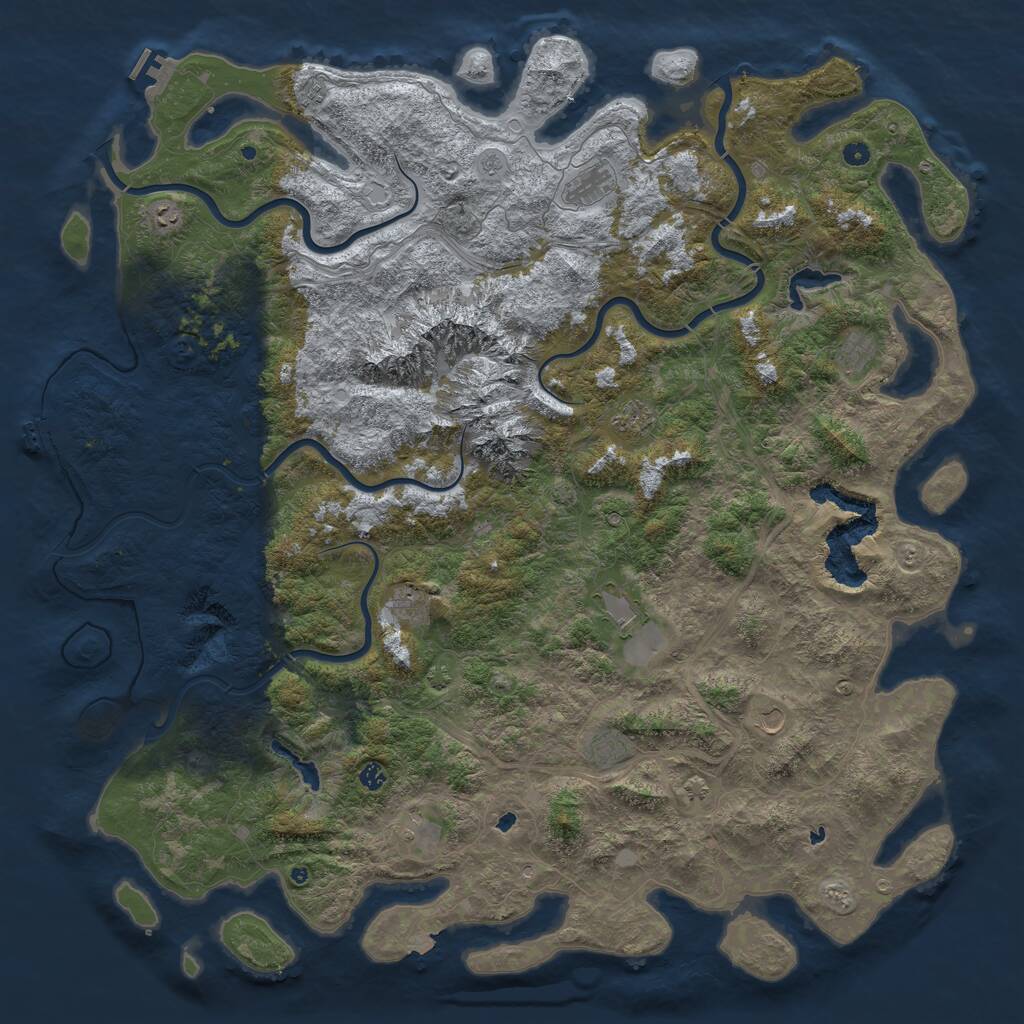 Rust Map: Procedural Map, Size: 6000, Seed: 28007, 17 Monuments