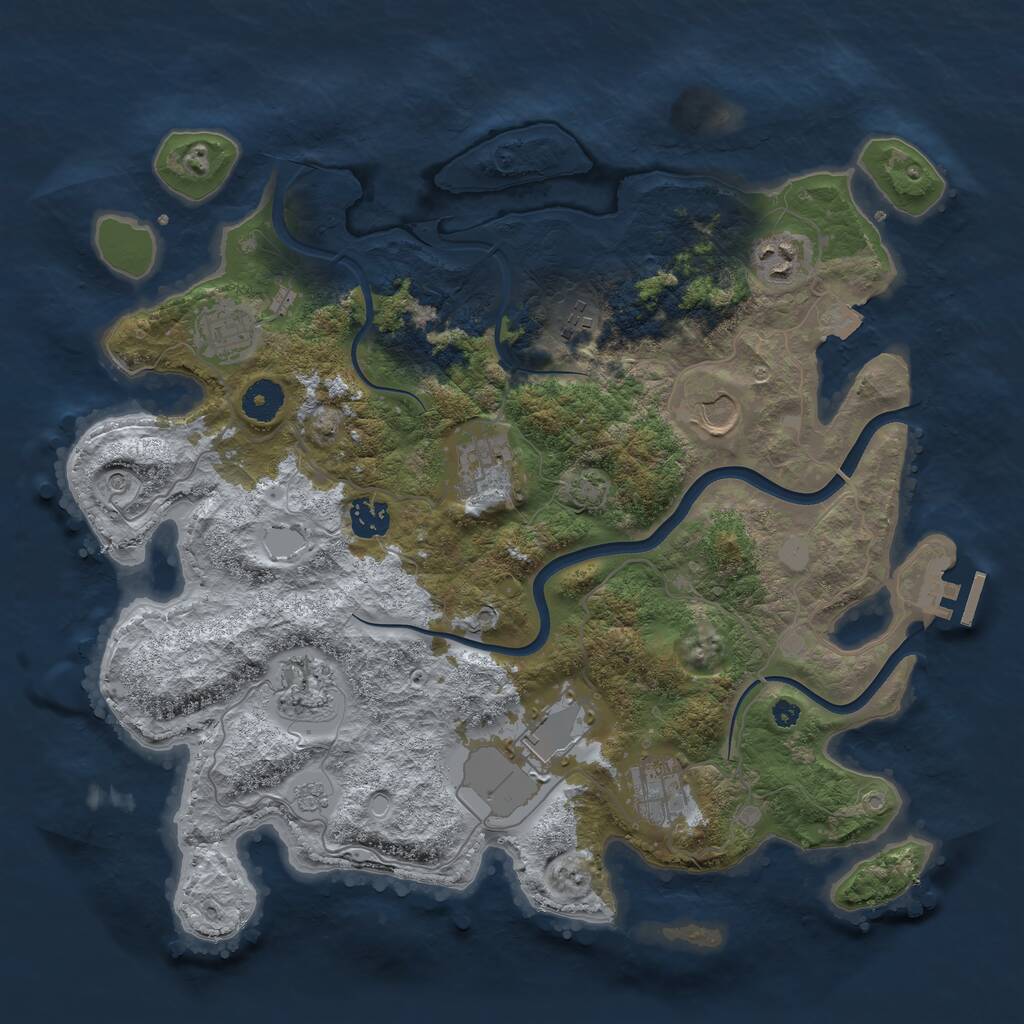 Rust Map: Procedural Map, Size: 3750, Seed: 535173174, 14 Monuments