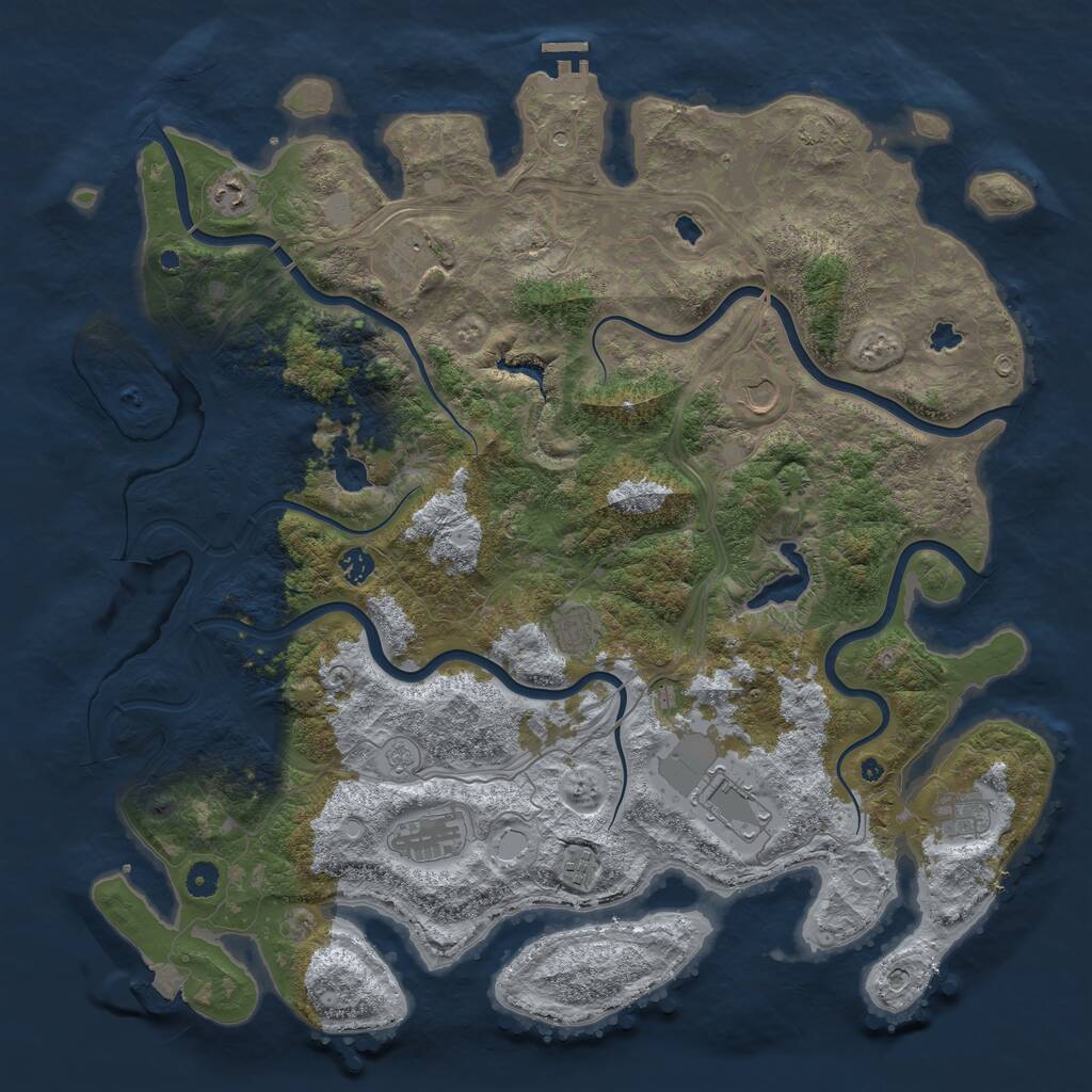 Rust Map: Procedural Map, Size: 4750, Seed: 534531877, 14 Monuments