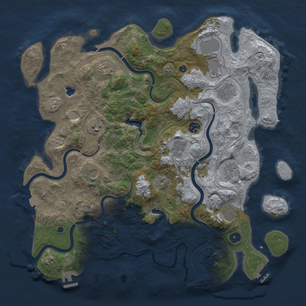 Rust Map: Procedural Map, Size: 4250, Seed: 667329302, 16 Monuments