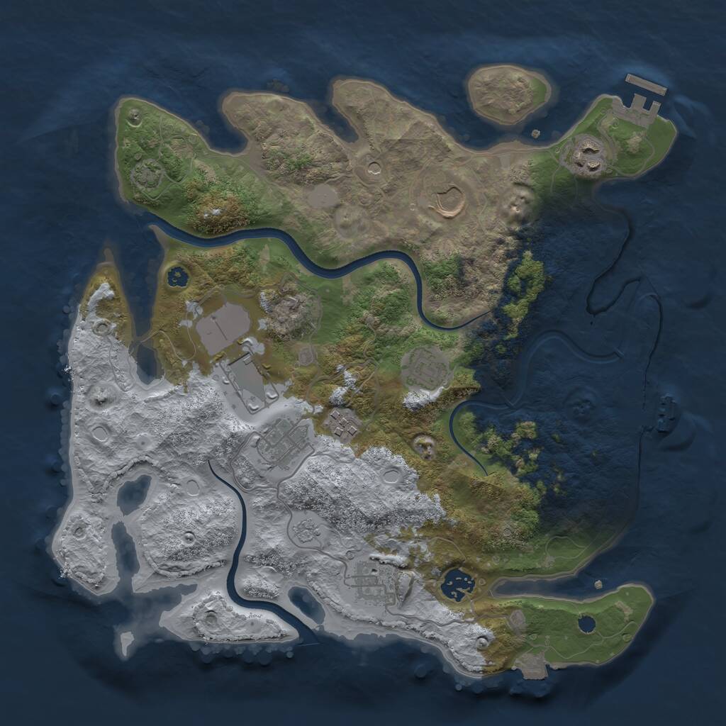 Rust Map: Procedural Map, Size: 3500, Seed: 1547233212, 14 Monuments