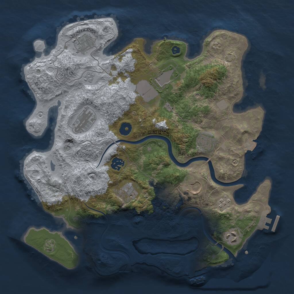 Rust Map: Procedural Map, Size: 3500, Seed: 644074712, 15 Monuments