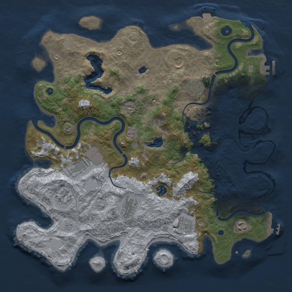 Rust Map: Procedural Map, Size: 4200, Seed: 60553371, 15 Monuments
