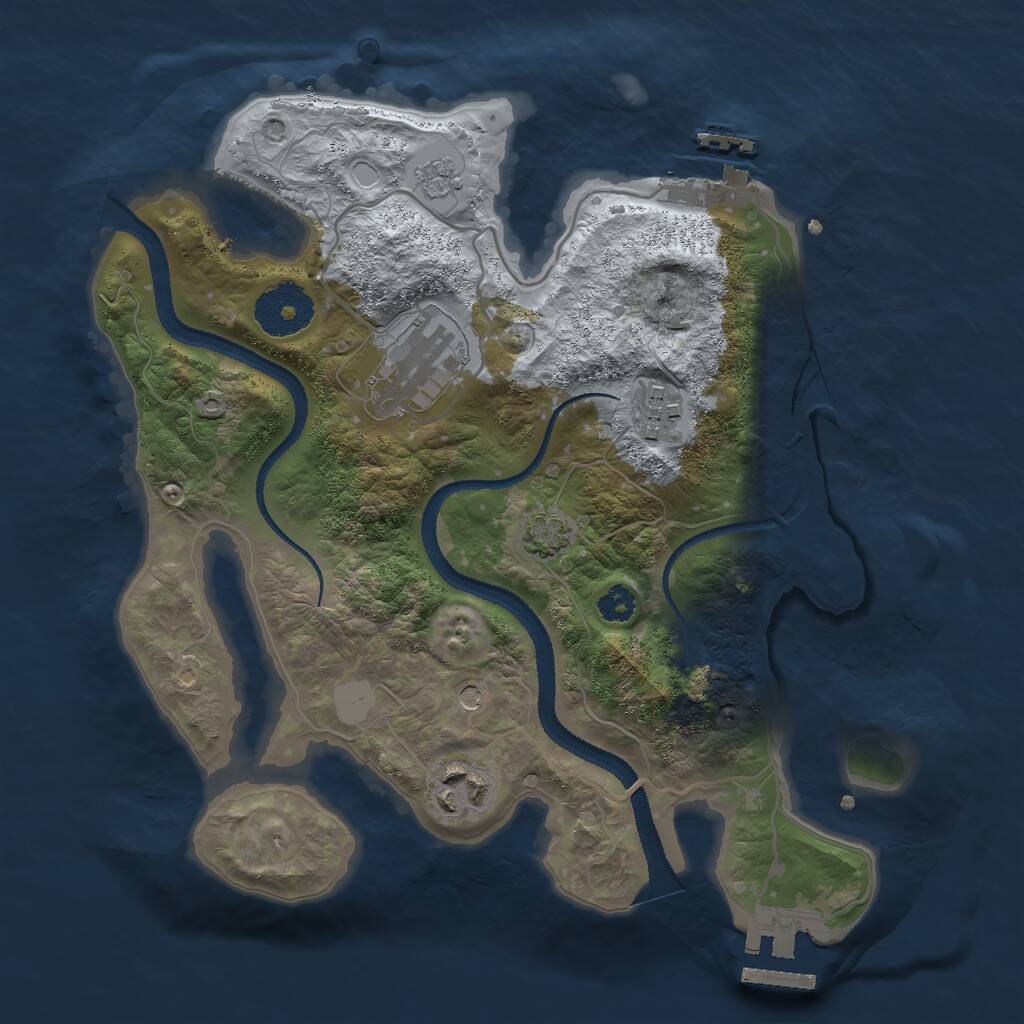Rust Map: Procedural Map, Size: 2800, Seed: 1937154577, 9 Monuments