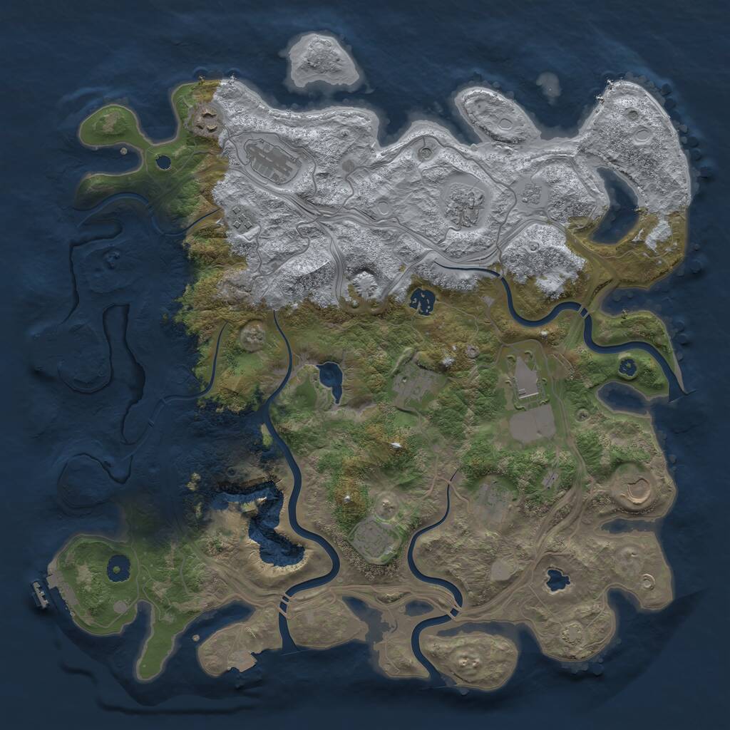 Rust Map: Procedural Map, Size: 4250, Seed: 821619363, 16 Monuments
