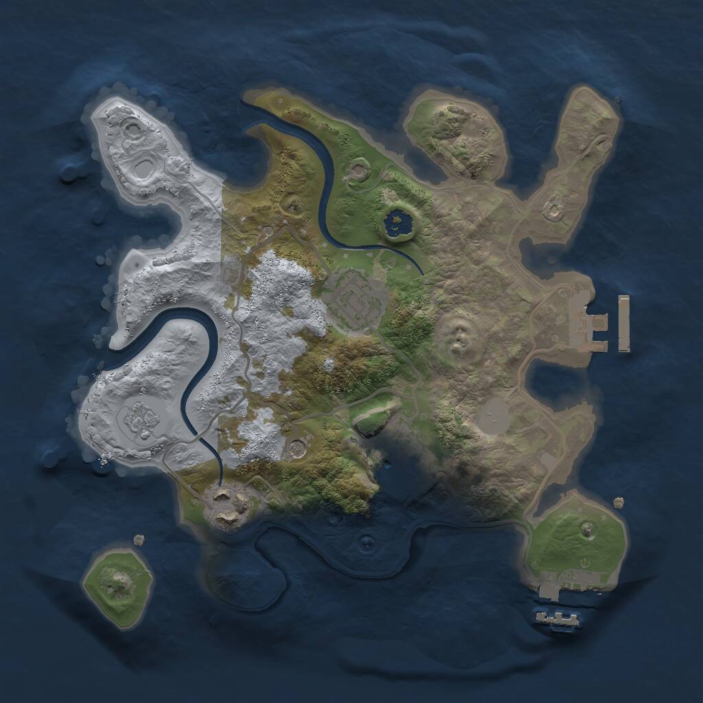 Rust Map: Procedural Map, Size: 2500, Seed: 1219976504, 8 Monuments