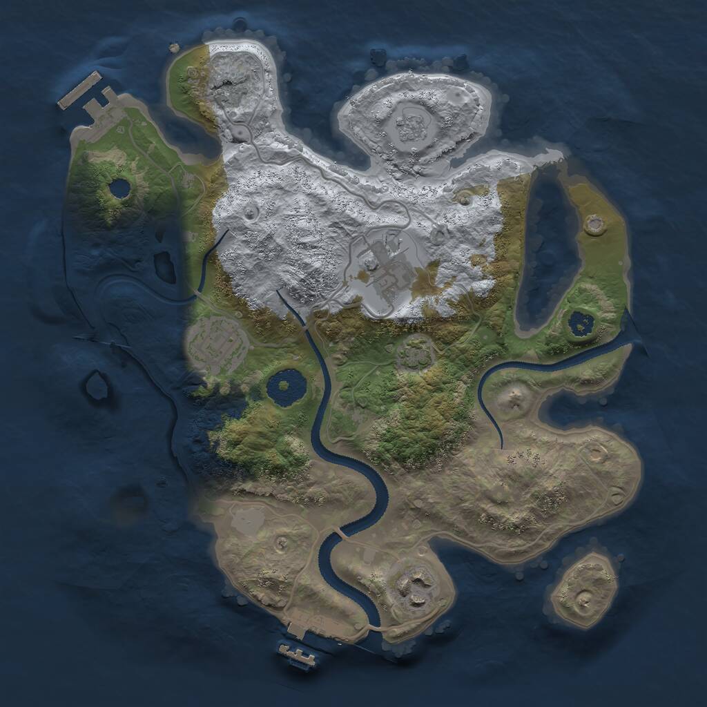 Rust Map: Procedural Map, Size: 2800, Seed: 2137465862, 8 Monuments