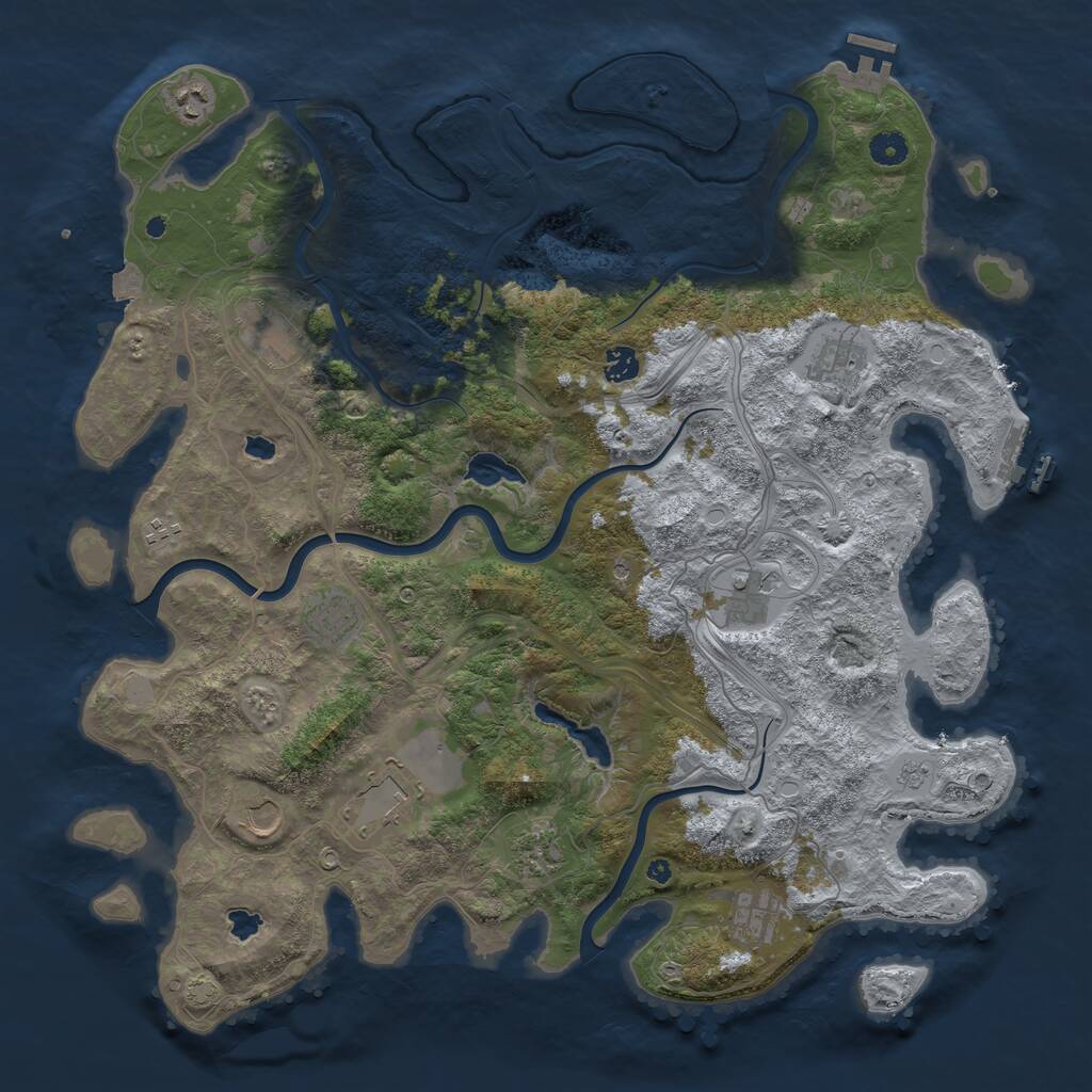 Rust Map: Procedural Map, Size: 4500, Seed: 731972887, 17 Monuments