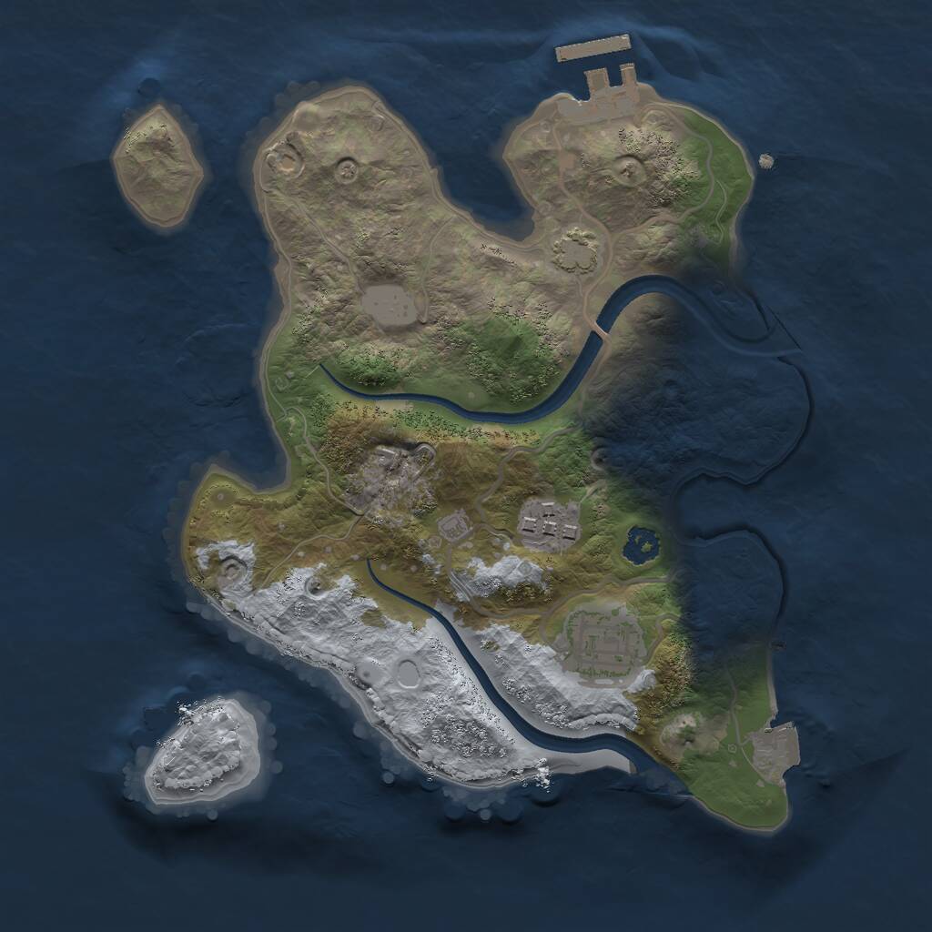 Rust Map: Procedural Map, Size: 2513, Seed: 6738, 5 Monuments