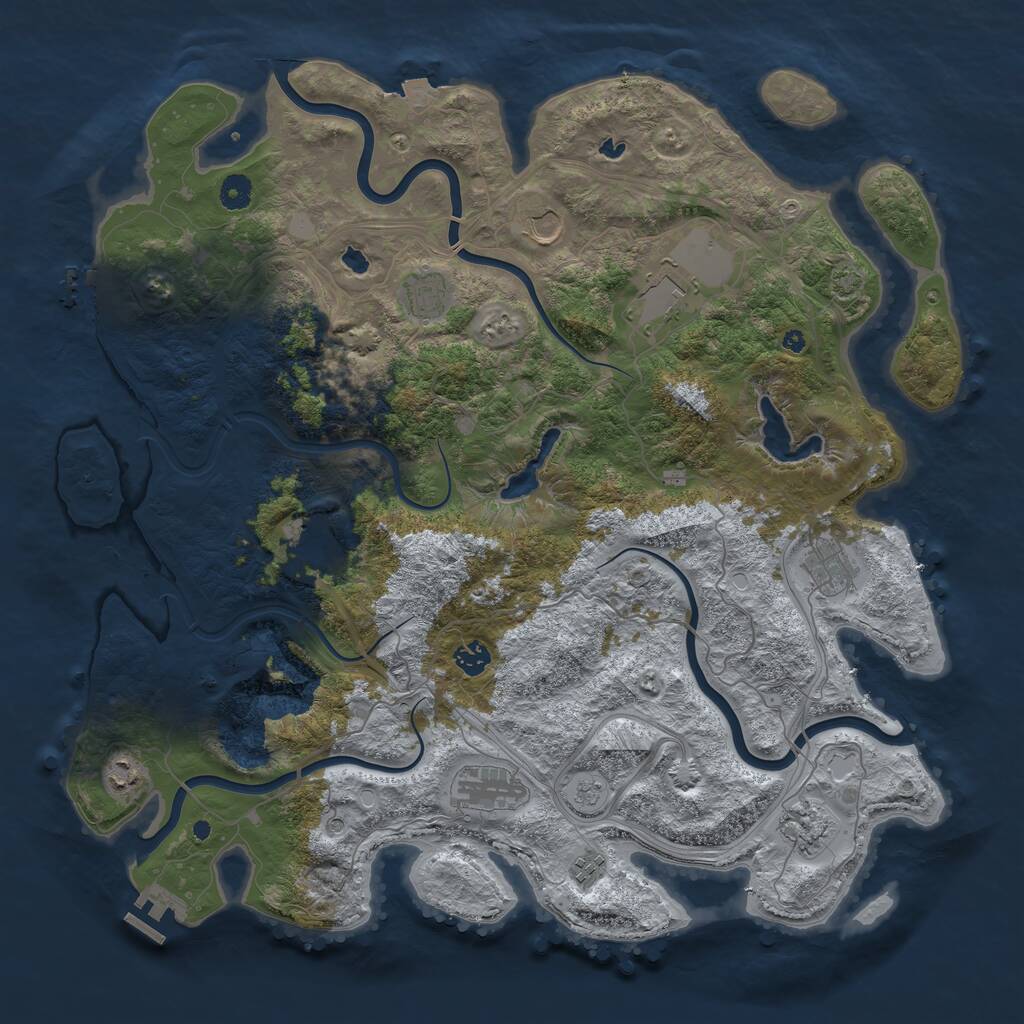 Rust Map: Procedural Map, Size: 4500, Seed: 543408281, 16 Monuments