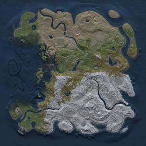 Thumbnail Rust Map: Procedural Map, Size: 4500, Seed: 543408281, 16 Monuments