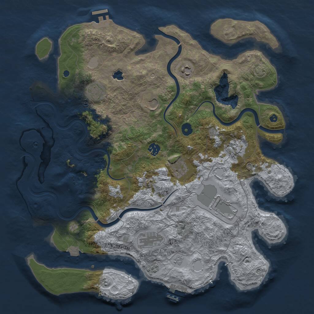 Rust Map: Procedural Map, Size: 4000, Seed: 12345566, 15 Monuments