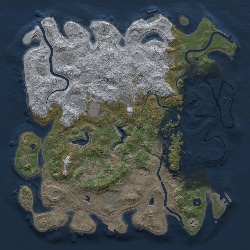 Rust Map: Procedural Map, Size: 4500, Seed: 118202015, 17 Monuments