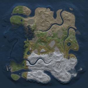 Thumbnail Rust Map: Procedural Map, Size: 3500, Seed: 1595970746, 14 Monuments