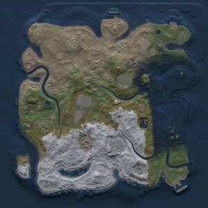 Thumbnail Rust Map: Procedural Map, Size: 3500, Seed: 1704415278, 15 Monuments