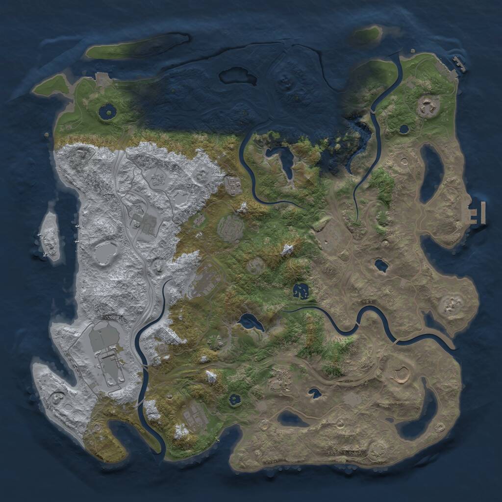 Rust Map: Procedural Map, Size: 4500, Seed: 31200, 17 Monuments