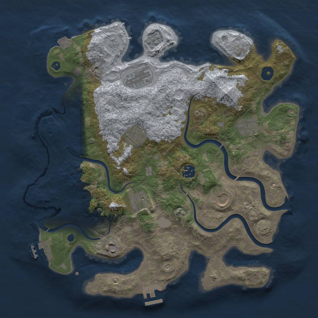 Rust Map: Procedural Map, Size: 3600, Seed: 335670586, 14 Monuments