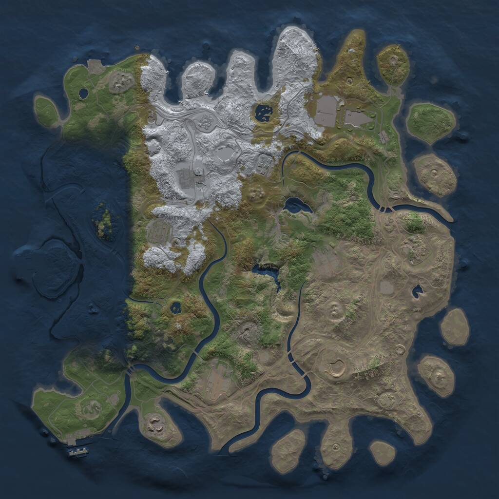 Rust Map: Procedural Map, Size: 4251, Seed: 793197, 16 Monuments
