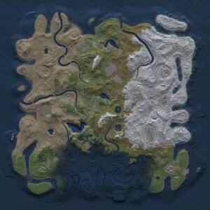 Thumbnail Rust Map: Procedural Map, Size: 4600, Seed: 675183408, 17 Monuments