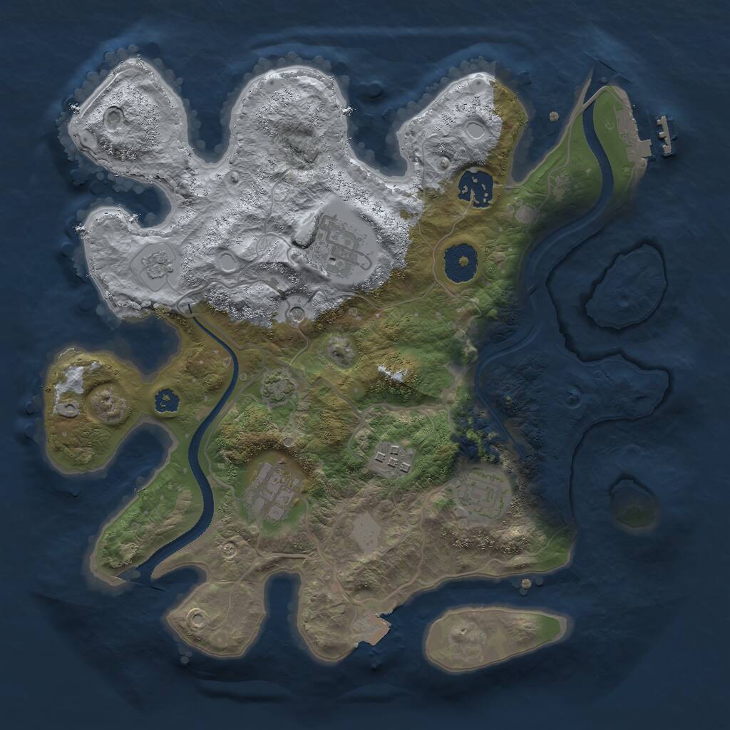 Rust Map: Procedural Map, Size: 3000, Seed: 482848021, 10 Monuments