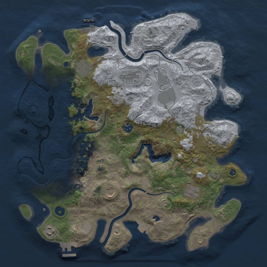 Rust Map: Procedural Map, Size: 4000, Seed: 345106166, 15 Monuments