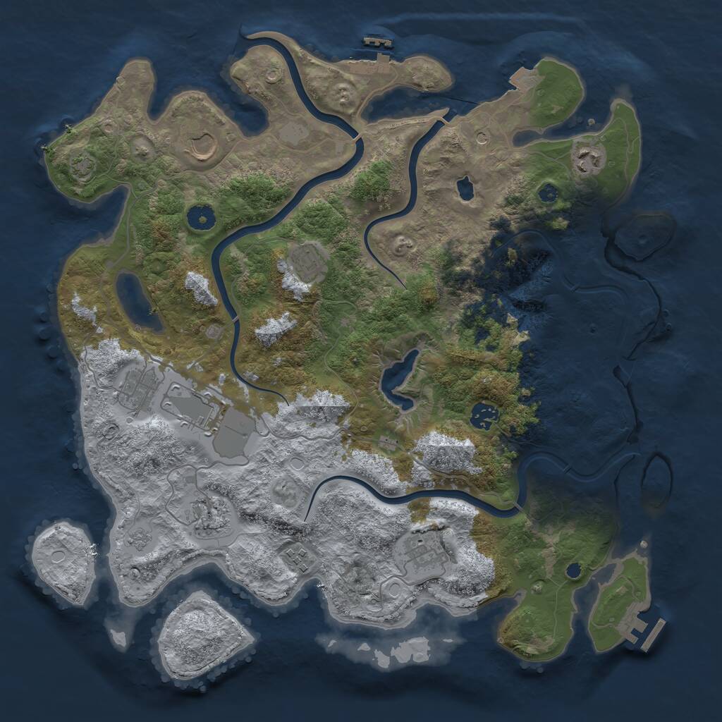 Rust Map: Procedural Map, Size: 4000, Seed: 998178, 15 Monuments