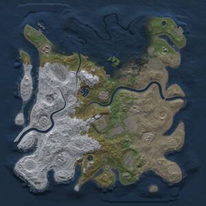 Thumbnail Rust Map: Procedural Map, Size: 3750, Seed: 422529, 16 Monuments