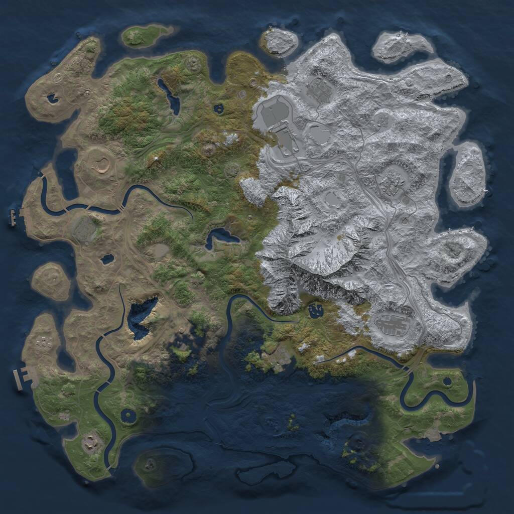Rust Map: Procedural Map, Size: 5000, Seed: 62612094, 17 Monuments