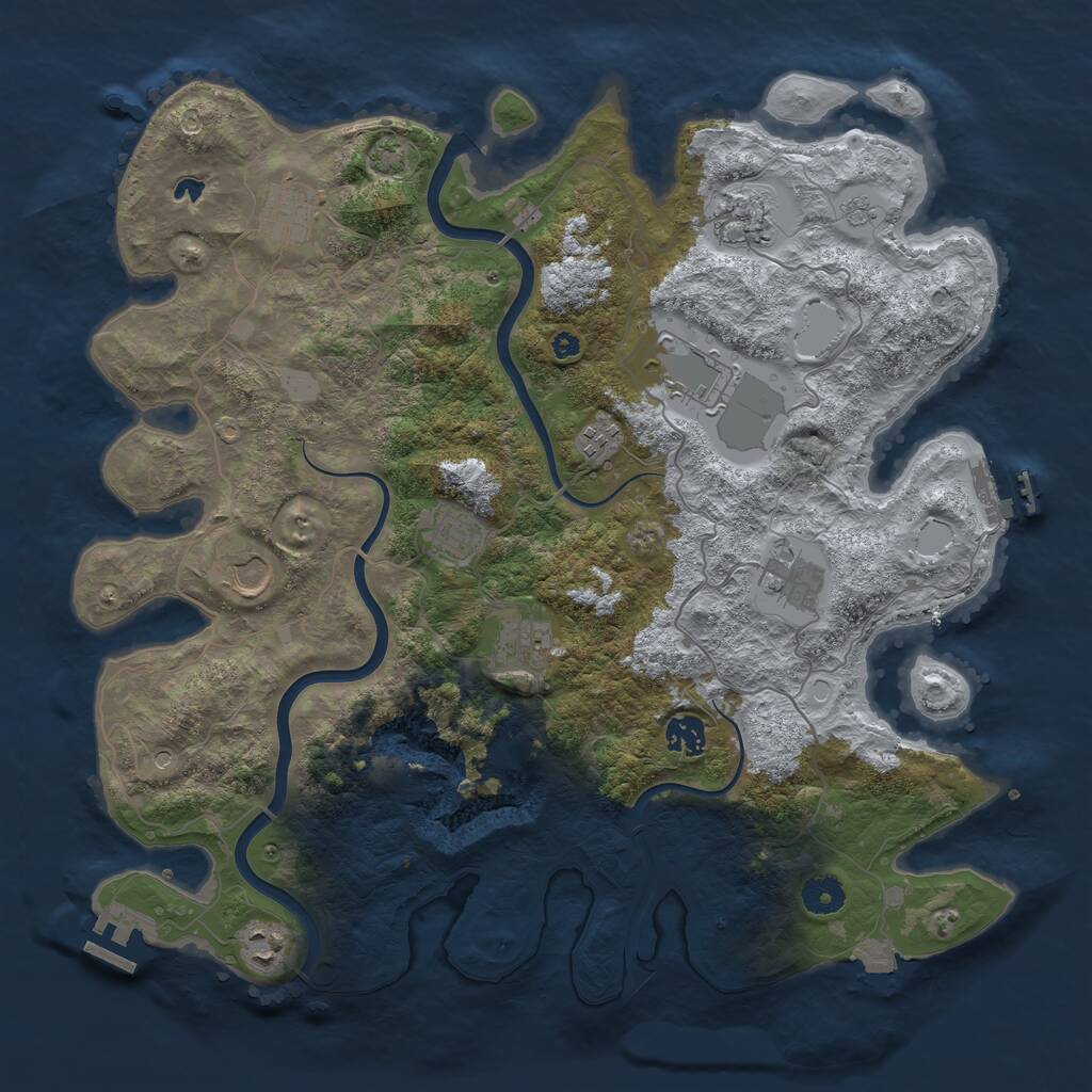 Rust Map: Procedural Map, Size: 4000, Seed: 28765, 16 Monuments