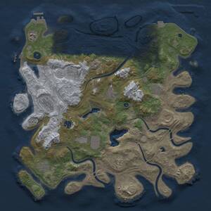 Thumbnail Rust Map: Procedural Map, Size: 4250, Seed: 65666, 17 Monuments