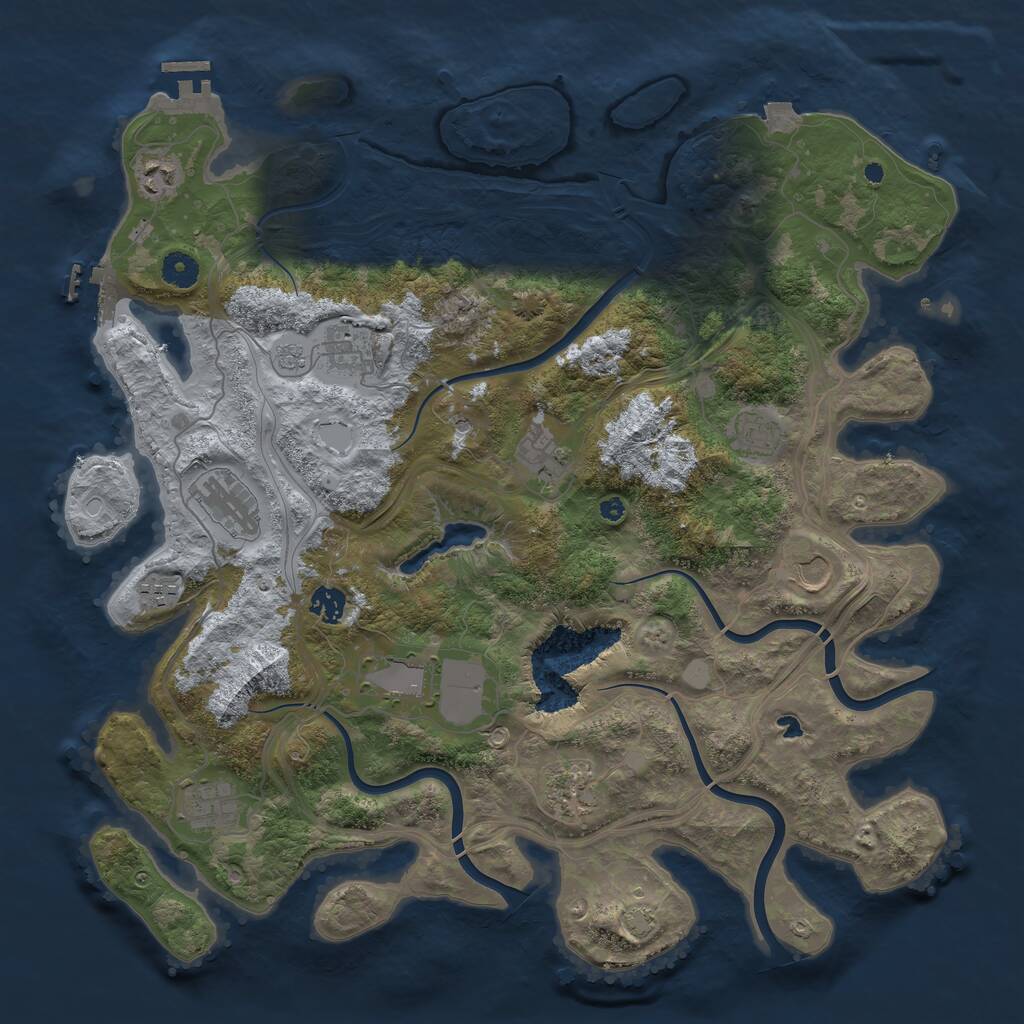 Rust Map: Procedural Map, Size: 4250, Seed: 65666, 17 Monuments