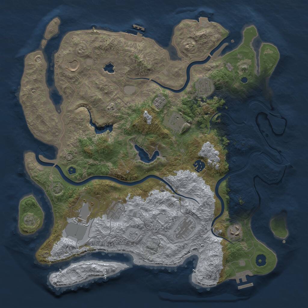 Rust Map: Procedural Map, Size: 4000, Seed: 637985, 15 Monuments