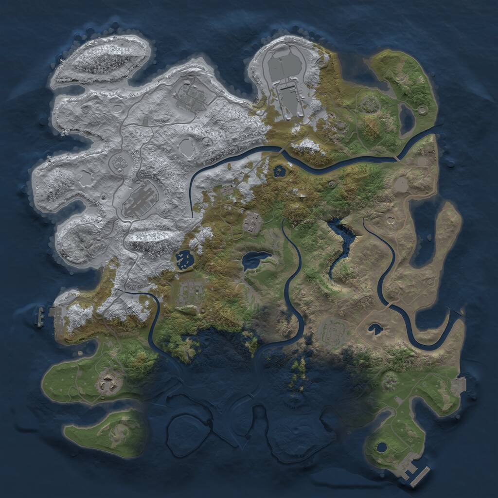 Rust Map: Procedural Map, Size: 4000, Seed: 798595656, 15 Monuments