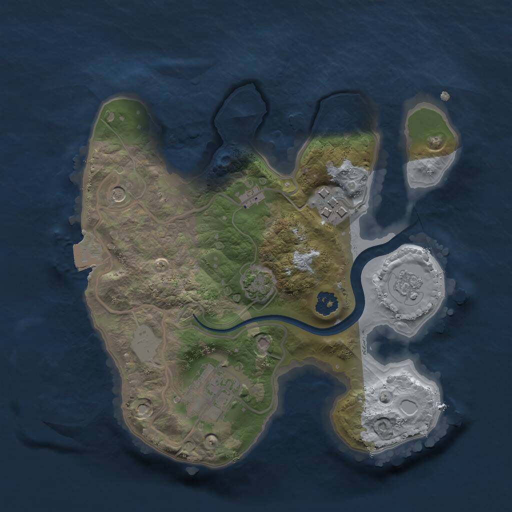 Rust Map: Procedural Map, Size: 2200, Seed: 1825265238, 6 Monuments