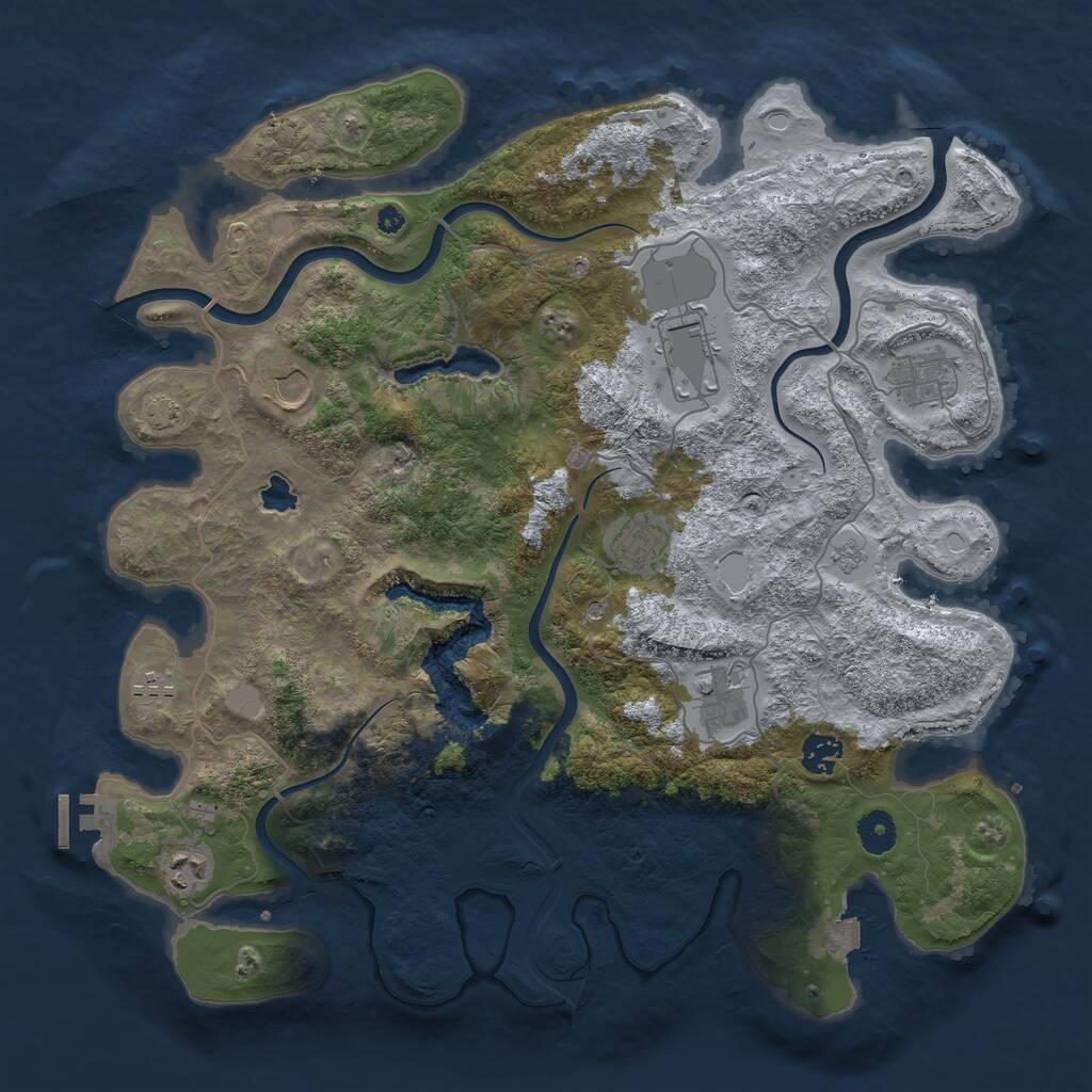 Rust Map: Procedural Map, Size: 4000, Seed: 12652573, 13 Monuments