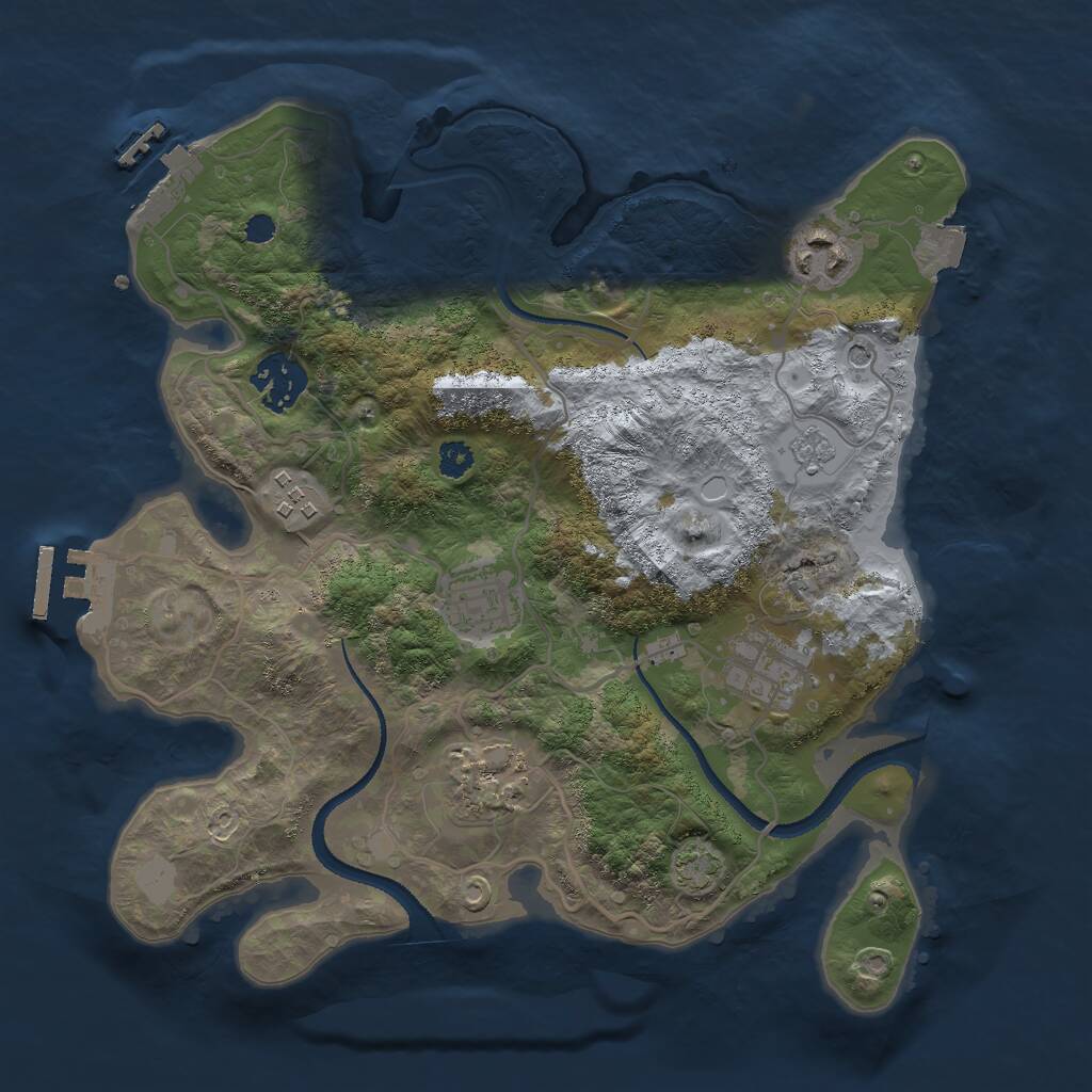 Rust Map: Procedural Map, Size: 3000, Seed: 967188481, 12 Monuments