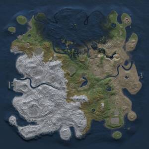 Thumbnail Rust Map: Procedural Map, Size: 4500, Seed: 1119636957, 16 Monuments