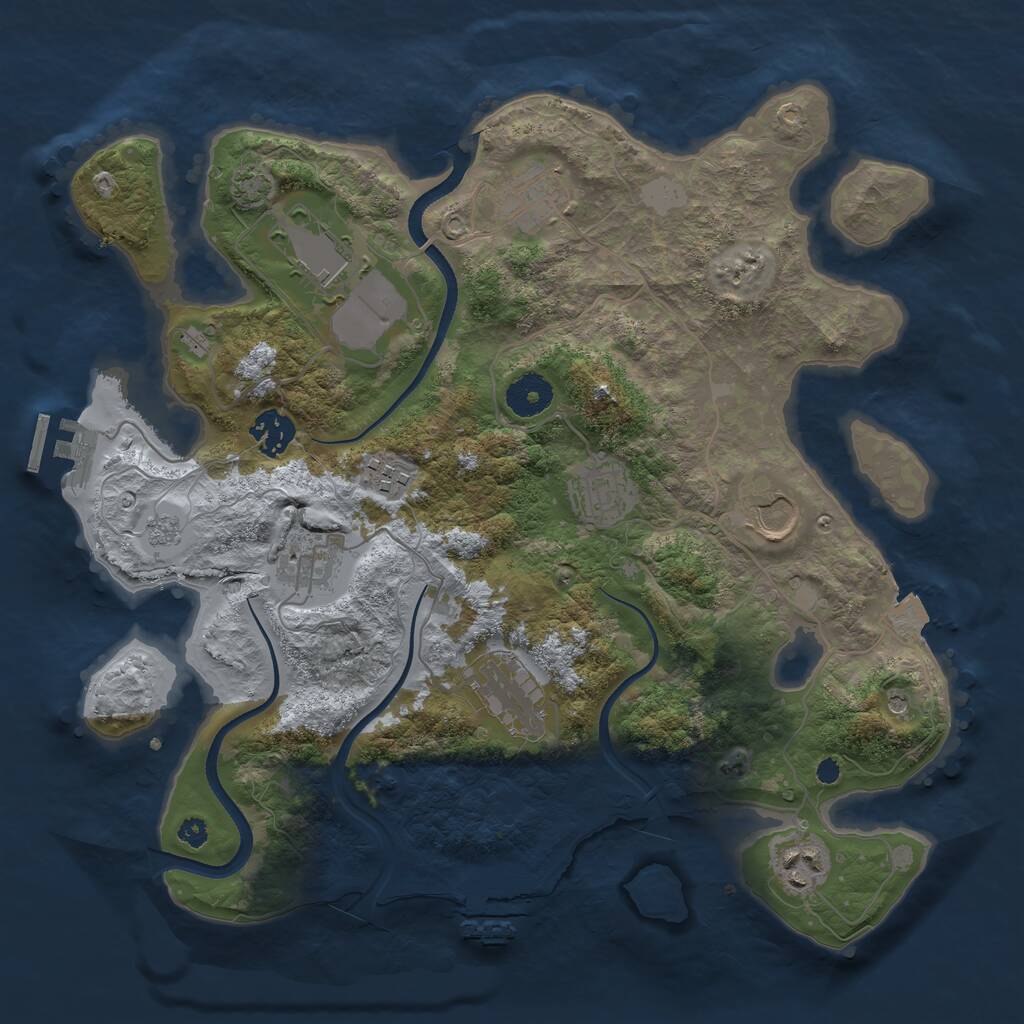 Rust Map: Procedural Map, Size: 3500, Seed: 1979800127, 15 Monuments
