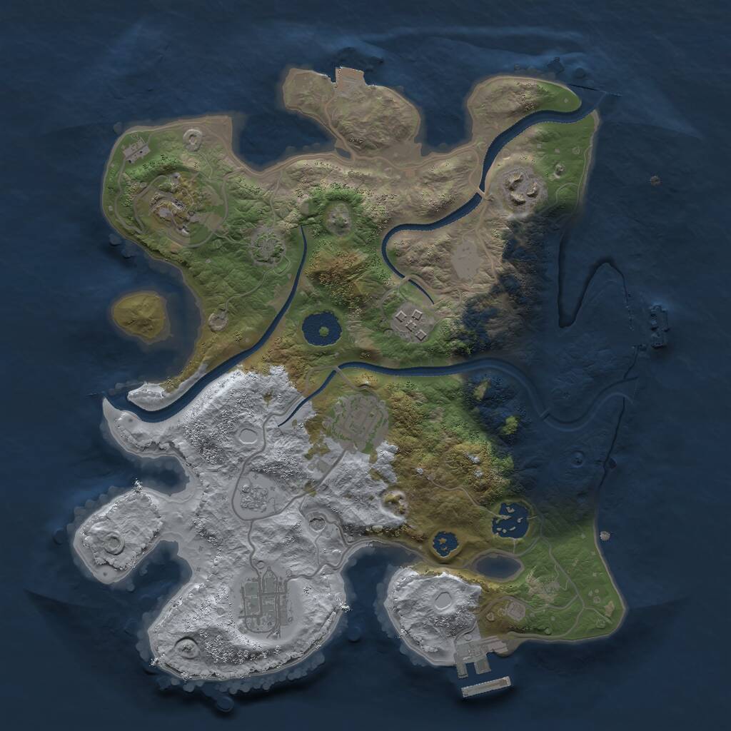 Rust Map: Procedural Map, Size: 3000, Seed: 10962, 12 Monuments