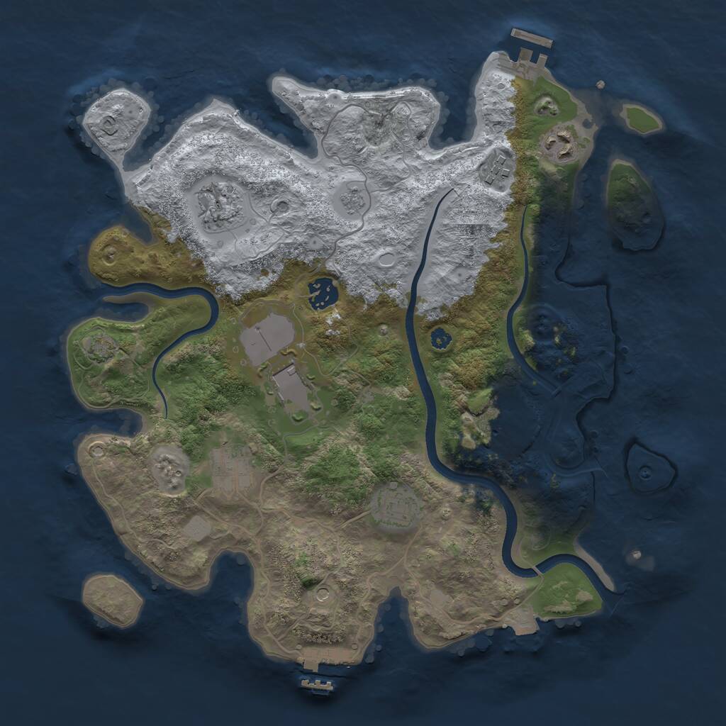 Rust Map: Procedural Map, Size: 3500, Seed: 504209, 14 Monuments