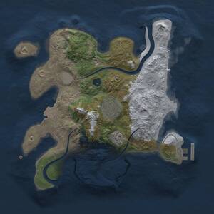 Thumbnail Rust Map: Procedural Map, Size: 2500, Seed: 445437894, 6 Monuments