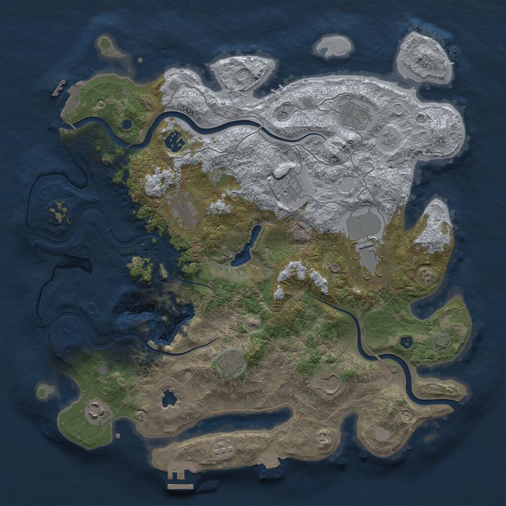 Rust Map: Procedural Map, Size: 4000, Seed: 291750830, 15 Monuments