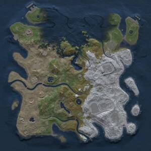 Thumbnail Rust Map: Procedural Map, Size: 4000, Seed: 1408043370, 15 Monuments